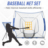 Soozier 7.5'x7' Baseball Practice Net Set w/ Catcher Net, Tee Stand, 12 Baseballs for Pitching, Fielding, Practice Hitting, Batting, Backstop, Training Aid, Portable Training Equipment, Purple