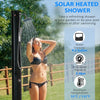 Outsunny 10.6 Gallons Solar Heated Shower with Free-Rotating Shower Head, Temperature Adjustment & Foot Shower, 2-Section Outdoor Shower for Backyard Poolside Beach Pool Spa, 7ft