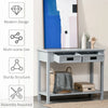 HOMCOM Vintage Console Table with 2 Drawers and Cabinets, Retro Sofa Table for Entryway, Living Room and Bedroom, White