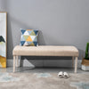 HOMCOM SimpleTufted Upholstered Ottoman Accent Bench with Soft Comfortable Cushion & Fashionable Modern Design - Beige