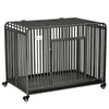 PawHut Heavy Duty Folding Design Metal Dog Crate & Kennel with Removable Tray & 4 Locking Wheels 43" x 28" x 30.75"