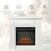 HOMCOM 30" 1400W Freestanding Energy Efficient Electric Fireplace Heater with Mantel - Beige