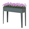 Outsunny 39" x 12" x 32" Metal Raised Garden Bed Planter Box with Durable Material & 3 Bottom Drain Holes, Dark Grey