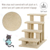 PawHut 4 Level Cat Steps Stairs Carpeted Ladder for Sofa, w/ Scratching Posts Ball Toy