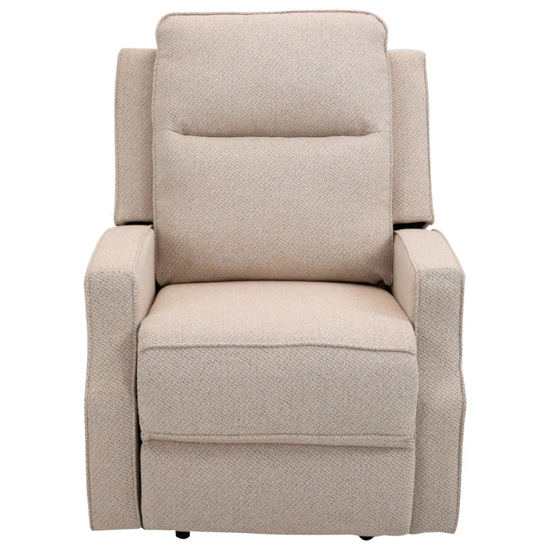 HOMCOM Electric Power Recliner, Wall Hugger Armchair with USB Charging Station, Sofa Recliner with Linen Upholstered Seat and Retractable Footrest, Cream White