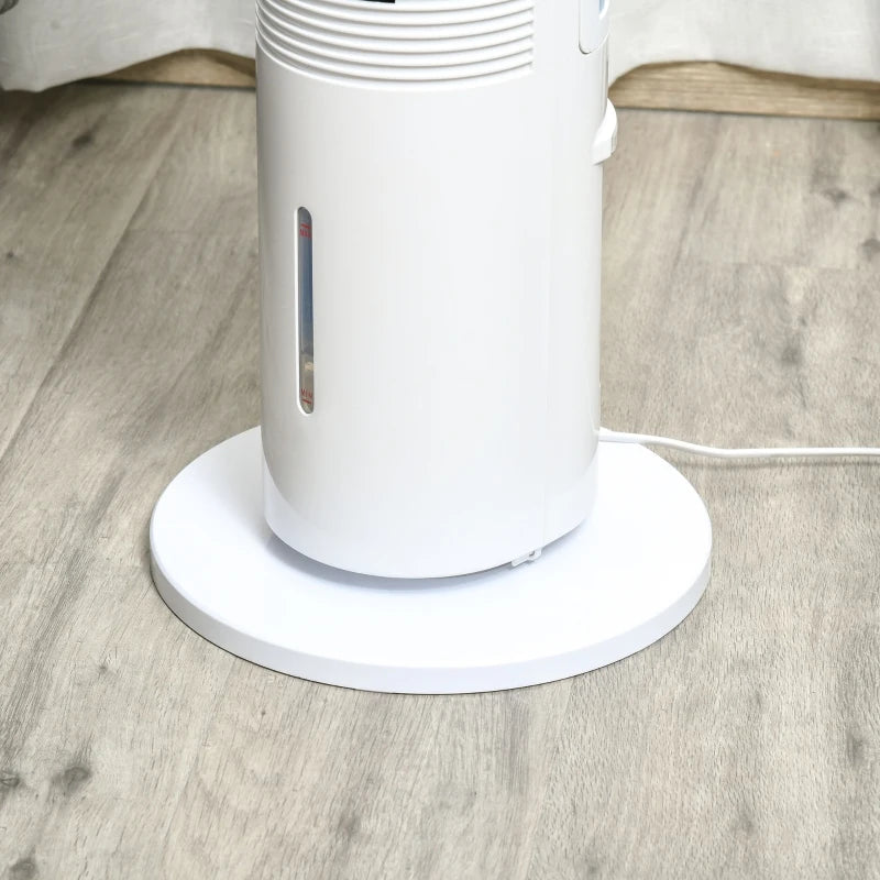 HOMCOM 46.5" Tower Fan Freestanding Cooling Oscillating Fan for Bedroom, 3 Speeds, 12-Hour Timer, LED Display, Remote Control, White