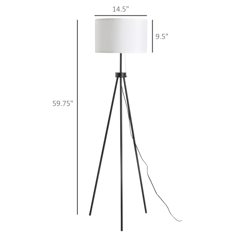 HOMCOM Modern Tall Floor Reading Light Fixture with Footswitch Pedal-1