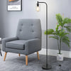 HOMCOM Modern Stylish Tall Pole Floor Lamp, Land Light with Metal Base, Cylindrical Shaped Glass Shade - Black