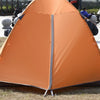 Outsunny Camping Tent for 4 People, Compact Portable Travel Camping Gear with 3 Doors, Outdoor Dome Tent for Backpacking Hiking or Beach with Windows, Carrying Bag, Orange