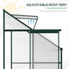 Outsunny Walk-In Garden Greenhouse Aluminum Polycarbonate with Roof Vent for Plants Herbs Vegetables 6' x 4' x 7' Green