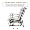 Outsunny Outdoor Swing Glider Chair, Patio Mesh Rocking Chair with Steel Frame for Backyard, Garden and Porch, Beige