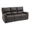HOMCOM Modern 3 Seater Sofa with 2 Recliners, Manual Side Handle, Retracting Footrest, and PU Leather Fabric, Brown