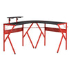 HOMCOM 47" Gaming Desk Computer Table for Home Office with Elevated Monitor Stand, Headphone Hook, Cup Holder, and Controller Rack, Red/Black