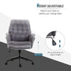Vinsetto Modern Mid-Back Tufted Microfiber Home Office Desk Chair with Adjustable Height, Swivel Adjustable Task Chair with Padded Armrests, Light Grey