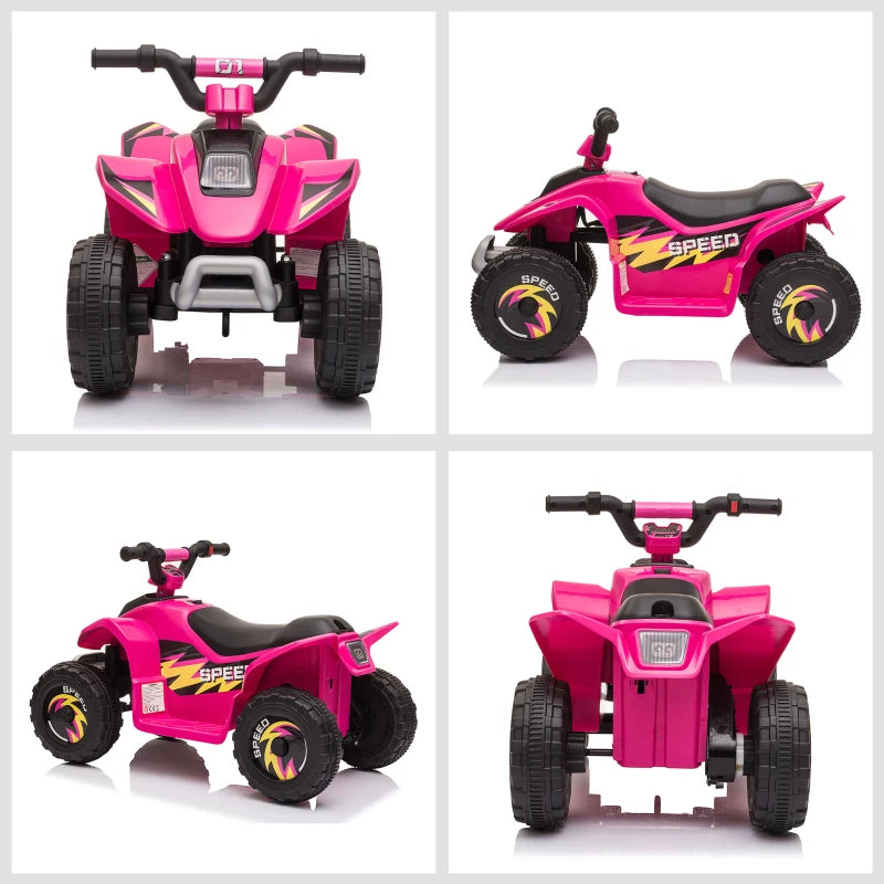 ShopEZ USA Kids Ride-on Four Wheeler ATV Car with Real Working Headlights, Music/Radio Player & Smooth Suspension - Red