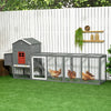 PawHut 49" Chicken Coop, Wooden Hen Run House, Quail hutch with Nesting Box, Slide-out Tray, Asphalt Roof, Planting Lattice, Green
