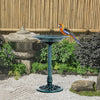 Outsunny 28'' Bird Bath Outdoor Resin Decor with Fleur De Lis Pattern, Time-Worn Finish