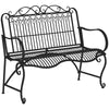 Outsunny Cast Aluminum Outdoor Garden Bench 2 Seater Antique Patio Loveseat, Verdigris