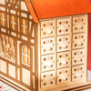 HOMCOM Christmas Advent Calendar, Wooden Countdown House Décor w/ Bible Manger Scene