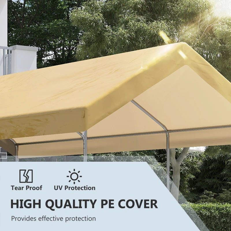 Outsunny 10' x 20' Heavy Duty Carport, Portable Garage & Patio Canopy Tent Storage Shelter, 8.7'-10.2' Adjustable Height, Anti-UV Cover for Car, Truck, Boat, Catering, Wedding, Gray