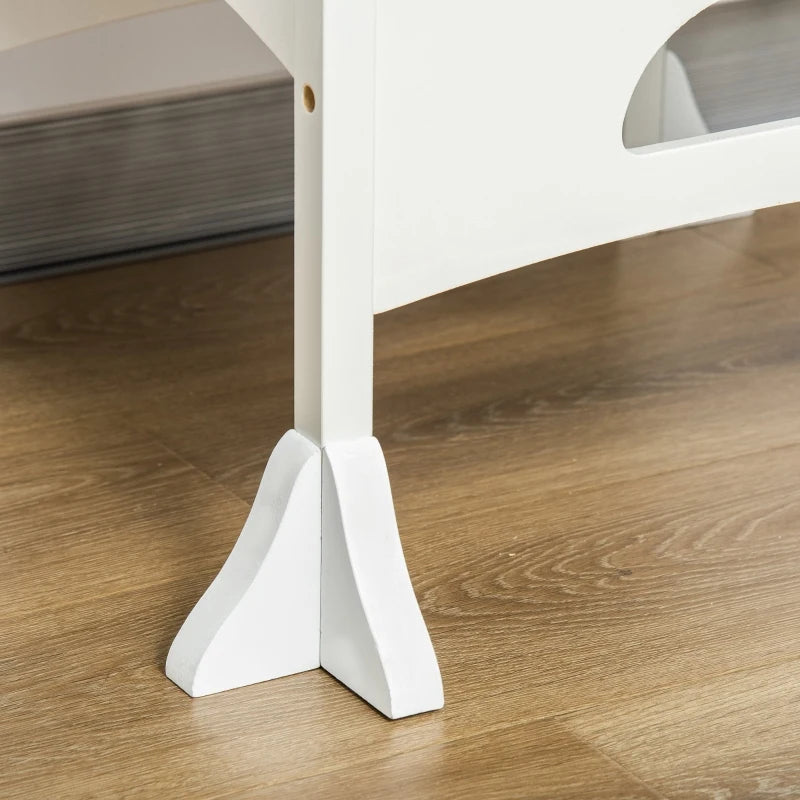 Qaba Kids kitchen step stool Foldable Step Stool with Blackboard Lockable Handrail
