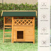 PawHut Wooden Cat Condo Indoor/Outdoor Shelter w/ Balcony Roof, White