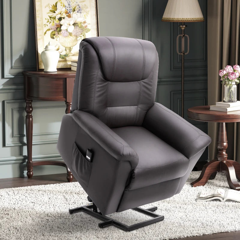 HOMCOM Electric Power Lift Chair, PU Leather Recliner Chair for Elderl –  ShopEZ USA