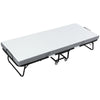 HOMCOM Rollaway Bed, Folding Bed with 4" Mattress, Portable Foldable Guest Bed with Sturdy Metal Frame and Wheels, White