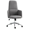 HOMCOM High Back Fabric Executive Chair with Padded Armrests, Ergonomic Home Office Chair with Headrest, Adjustable Height- Light Grey