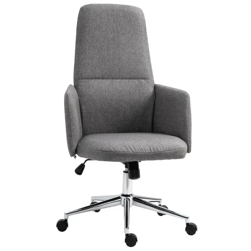 Vinsetto Microfiber Office Chair, High Back Computer Chair with 6 Point Massage, Heat, Adjustable Height and Retractable Footrest, Grey