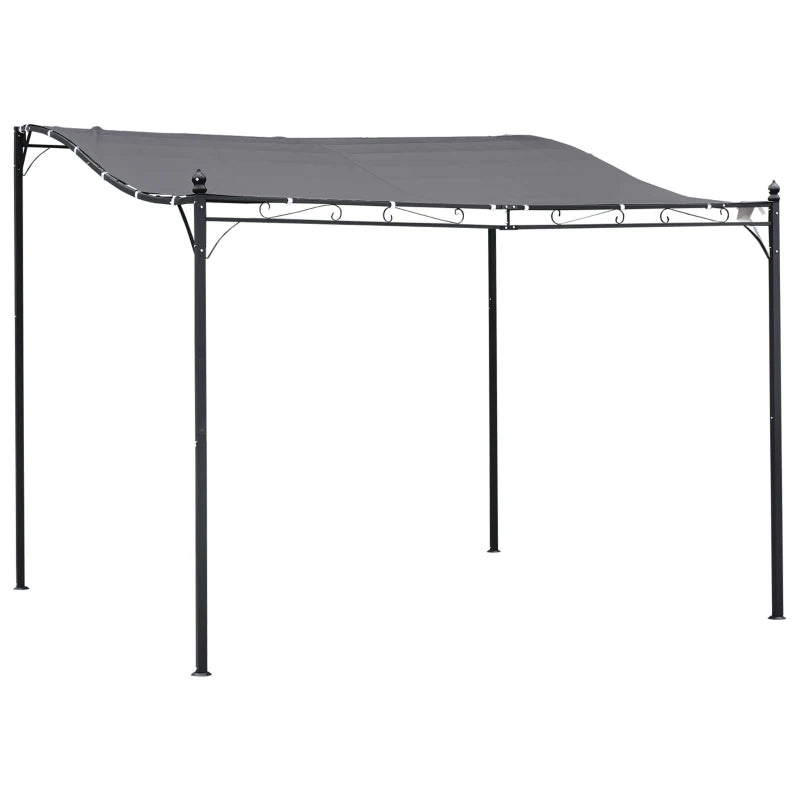 Outsunny 10' x 10' Steel Outdoor Pergola Gazebo Patio Canopy with Durable & Spacious Weather-Resistant Design, Grey