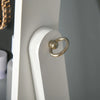 HOMCOM 60" Full-Length Mirror Jewelry Storage Armoire w/ Lockable Door & Key, White-1