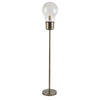 HOMCOM Industrial Tall Pole Floor Lamp with Metal Base, Bulb-Shaped Glass Shade, and E26 Bulb - Bronze