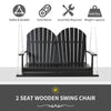 Outsunny 46" 2-Person Outdoor Porch Swing Bench with Solid Wood Design, Southern Style, & Chains Included, 440 lb Weight Capacity, Black