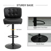 HOMCOM Bar Height Bar Stools Set of 2 with Adjustable Seat, Thick Padded Cushion and Metal Footrest for Home Bar, Black