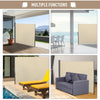 Outsunny 9.8' Retractable Folding Patio Privacy Side Awning with 50+ UV Protection, 2 Wall Brackets & Polyester