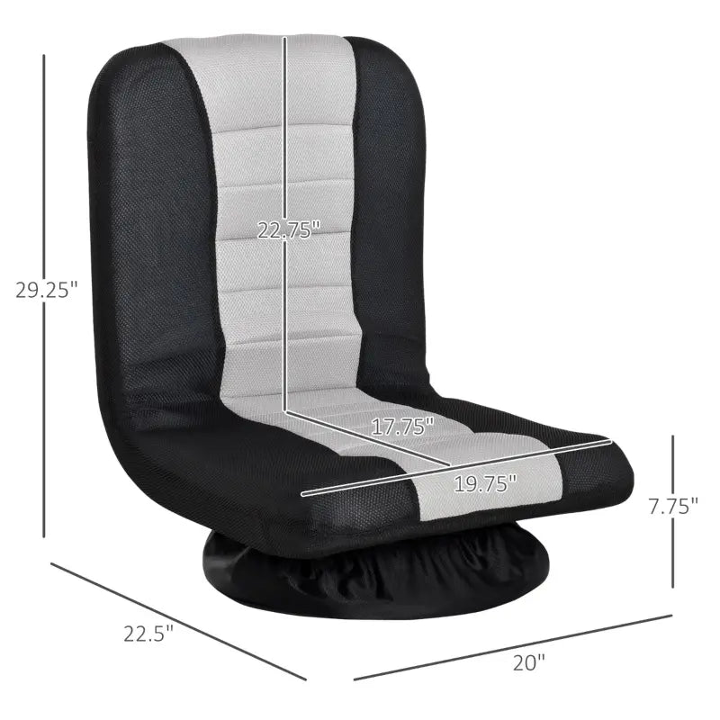 HOMCOM 360 Degree Swivel Video Gaming Chair, Folding Floor Sofa 5-Position Adjustable Lazy Chair, Orange