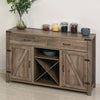 HOMCOM Sideboard Buffet Kitchen Sideboard Cabinet with 3 Drawers 3 Door Cabinets Adjustable Shelf for Living Room Gray