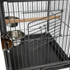 PawHut 18"x 14" x 22" Metal Portable Heavy Duty Travel Bird Cage with Handle & Perch - Black Vein