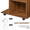 Vinsetto Wooden Side Table Storage Organizer with Drawer, CPU Stand, and Wheels, Walnut