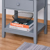 HOMCOM Side Table, 2-tier End Table with Drawer and Storage Shelf, Modern Nightstand for Bedroom, or Living Room, Gray
