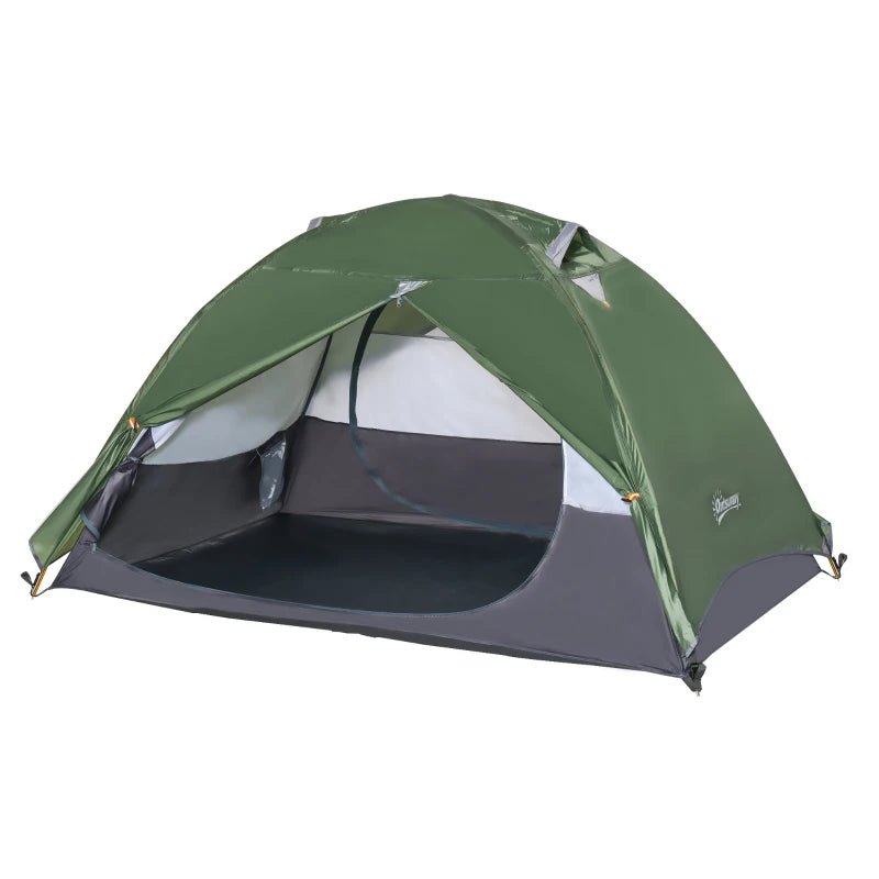 Outsunny Outdoor 2 Person Camping Tent Double Layer Waterproof with Carry Bag Aluminum
