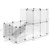 PawHut Pet Playpen DIY Small Animal Cage Open Enclosure Portable Plastic Fence 12 Panels for Kitten Bunny Chinchilla Guinea Pig White