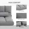 HOMCOM Convertible Floor Sofa Chair, Folding Couch Bed, Guest Chaise Lounge with 2 Pillows, Adjustable Backrest and Headrest, Light Grey
