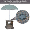 Outsunny Patio Wicker Rattan Tea Bisto Side Table with an Umbrella Hole, Convenient Storage Shelf, & Stylish Design
