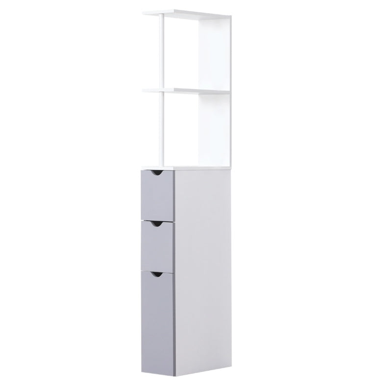 HOMCOM Tall Bathroom Storage Cabinet, Freestanding Linen Tower