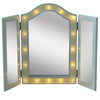 HOMCOM Tabletop Tri Fold Hollywood Style Vanity Mirror with LED Lights - White
