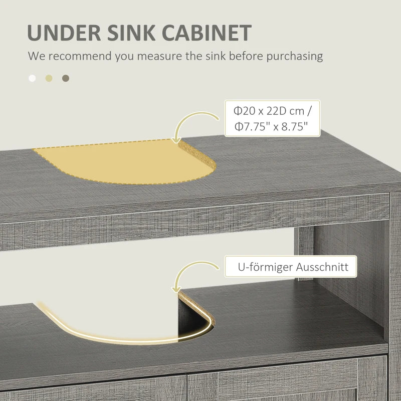 kleankin Pedestal Sink Storage Cabinet, Under Sink Cabinet with