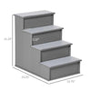 PawHut Pet Stairs, Small Dog Steps for Couch Bed with Cushioned Removable Covering, 15.75" x 23.25" x 21.25", Grey