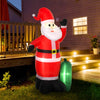 Outsunny 8ft Inflatable Christmas Smiling Santa Claus with Gift Bag, Blow-Up Outdoor LED Yard Display for Lawn Garden Party